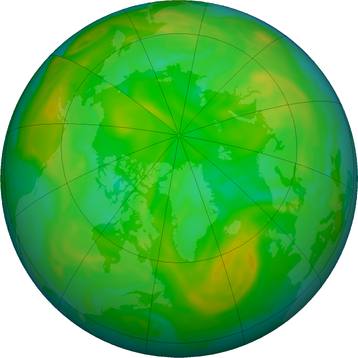 Arctic ozone map for 22 June 2020